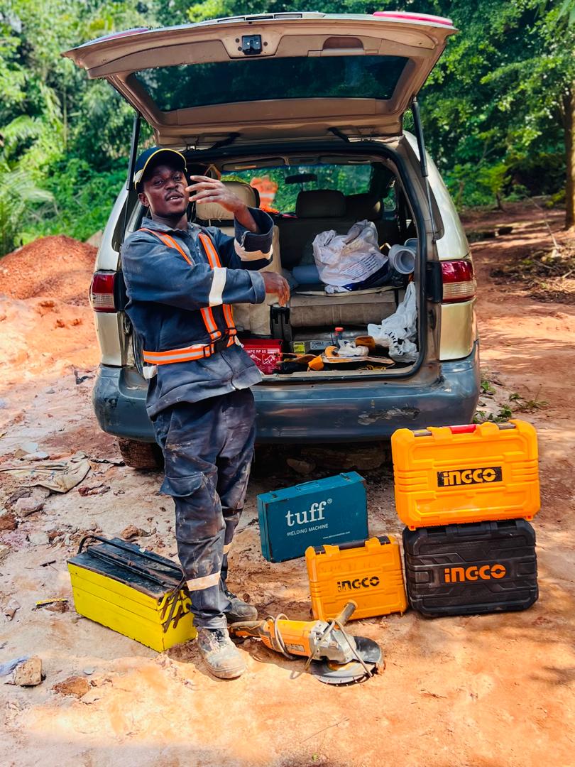 DYP technician with organized equipment prepared for project work